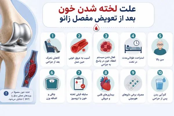 علت لخته شدن خون بعد از تعویض مفصل زانو